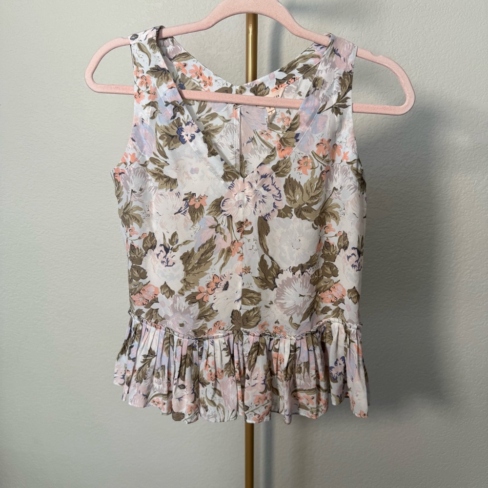 Rebecca Taylor 100% Silk Floral Blouse